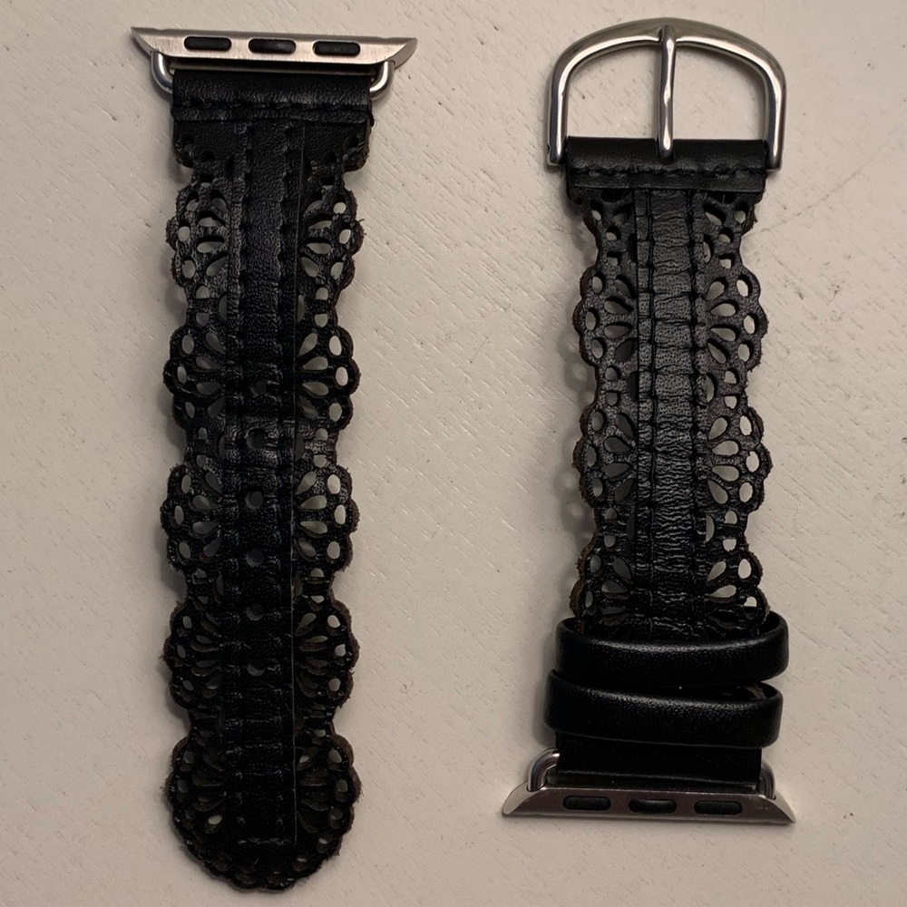 Laser cut leather Apple Watch band